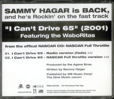 Sammy Hagar I Can T Drive Us Promo Cd Single Cd