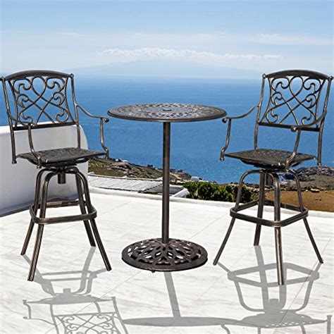Includes extension dining table, 4 upholstered bar stools and upholstered bench table made of veneers, wood and engineered wood table extends by pulling both ends and dropping in leaves Sundale Outdoor 2 Pcs Counter Height Swivel Bar Stool and ...