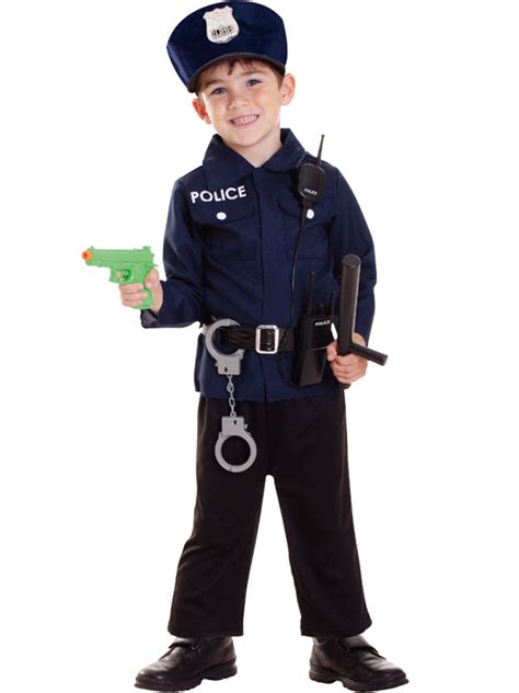 Child Policeman Fancy Dress Costume Us Cop Police Officer Uniform