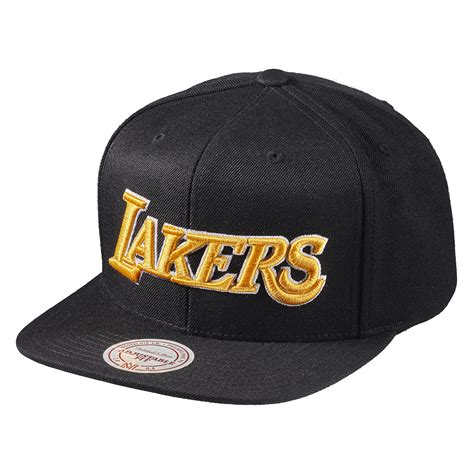 Mitchell And Ness Nostalgia Co La Lakers Wool Solid Snapback Black