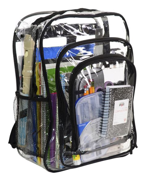 Jumbo Clear See Through Backpack Black Trim