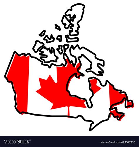 Simplified Map Of Canada Outline With Slightly Vector Image