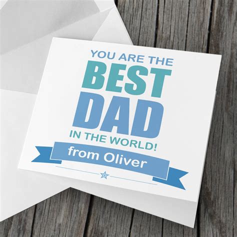 Personalised Best Dad Card For Fathers Day By A Type Of Design