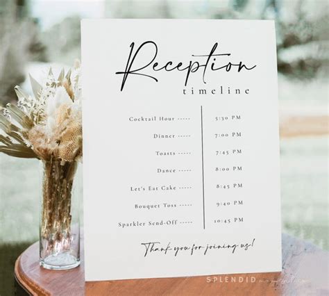 Wedding Timeline Sign Template Reception Timeline Sign And Etsy