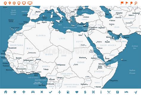 North Africa Map Info Graphic Vector Illustration Stock Illustration
