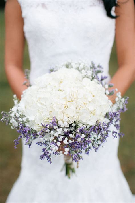 Hydrangea Lavender Babys Breath Purple Wedding Bouquets Wedding