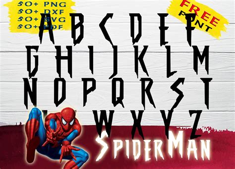 Spiderman Clipart Font Spiderman Vector Font Superhero Font Svg