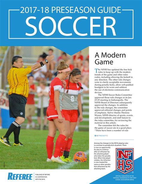 2017 18 Nfhs Soccer Preseason Guide By Referee Magazine Issuu