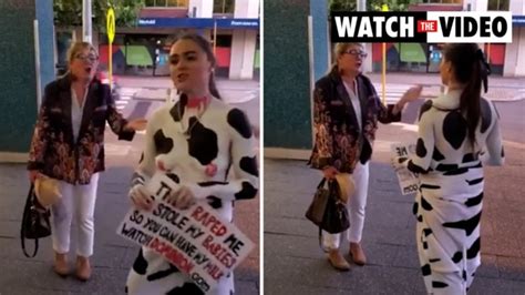 Vegan Protester Tash Peterson Stages Topless Protest Outside Court In