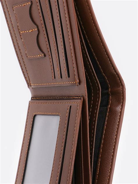 Personalized Photo Mens Leather Trifold Wallet Brown