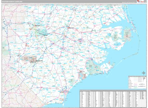 North Carolina Eastern Wall Map Premium Style By Marketmaps Mapsales