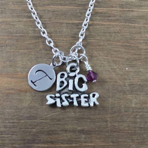 Personalized Big Sister Necklace Hand Stamped Monogram Big Sister