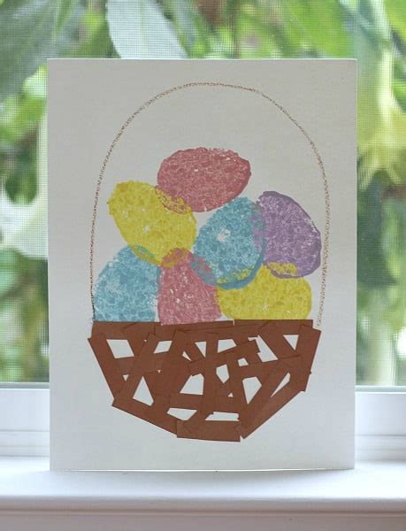 Easter Crafts For Kids Sponge Painted Easter Egg Basket Buggy And Buddy