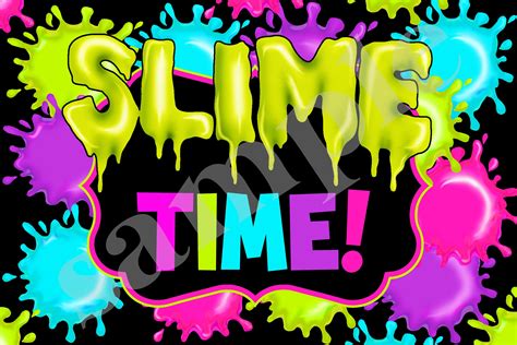 Printable Slime Poster Diy 24 X 36 Size Backdrop Sign Slime Etsy