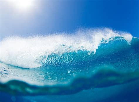 Big Blue Ocean Wave Sunny Sky Stock Image Image Of Beach Coast 56923373