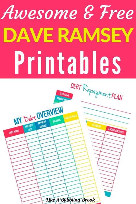 25 Awesome And Free Dave Ramsey Budgeting Printables Thatll Help You Win