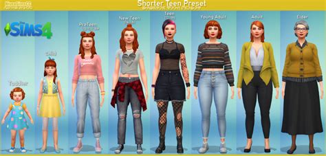 Black Sims Body Preset Cc Sims 4 Edited Body Height Presets For Kids