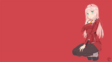 Zero two desktop wallpapers, hd backgrounds. darling in the franxx zero two on side with red background 4k hd anime Wallpapers | HD ...