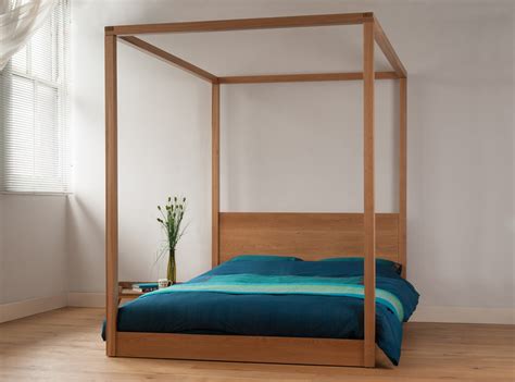 Cube Modern Four Poster Bed Natural Bed Company
