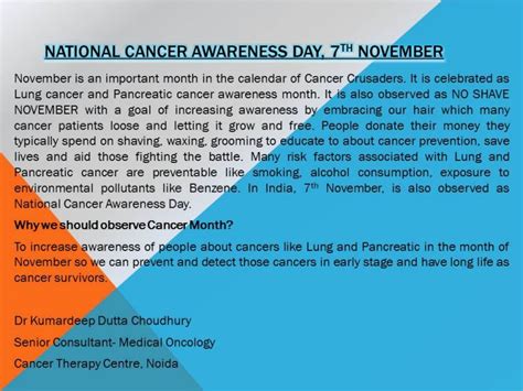 Cancer Therapy Centres National Cancer Awareness Day