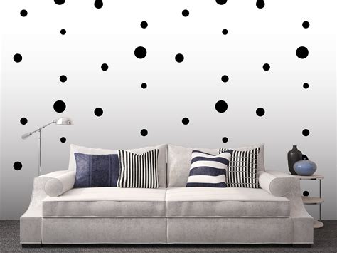 Polka Dot Wall Decal Pattern Circle Round Ornament Shape Etsy In