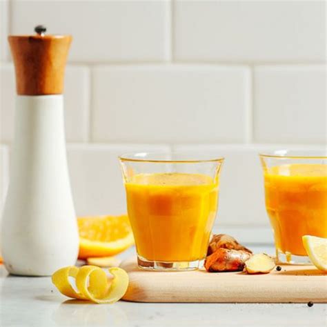 lemon ginger turmeric wellness shots minimalist baker recipes