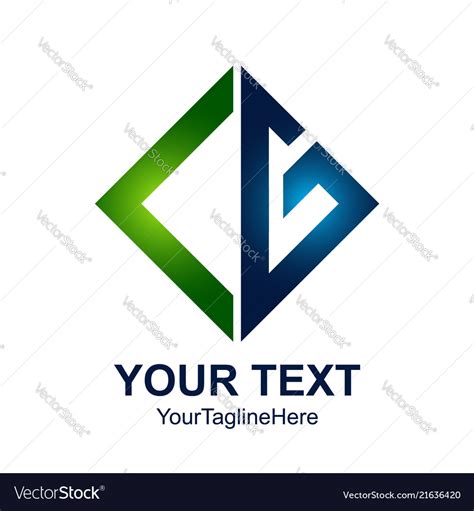 Initial Letter Cg Logo Design Template Element Vector Image