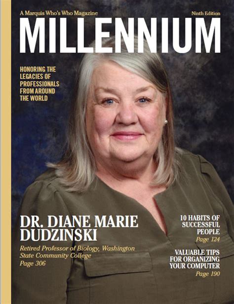 Dr Diane Marie Dudzinski Featured In Marquis Who S Who Millennium Magazine