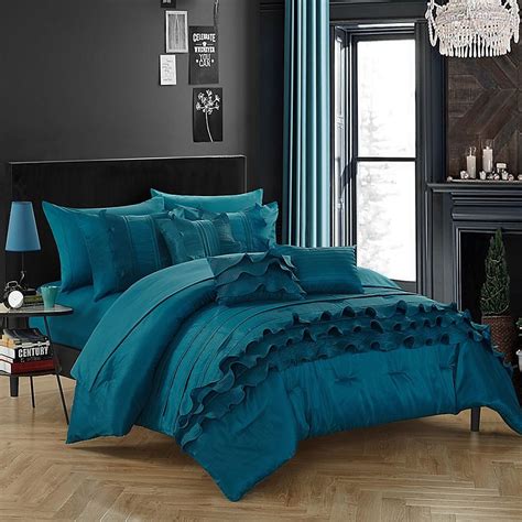 Chic Home Monroe Piece King Comforter Set In Teal Luxury Comforter