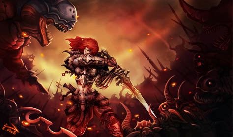 Warrior Sword Digital Art Fantasy Art Demon Wallpapers Hd Desktop