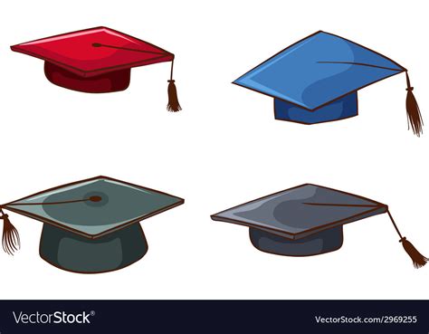 Simple Sketches Graduation Caps Royalty Free Vector Image