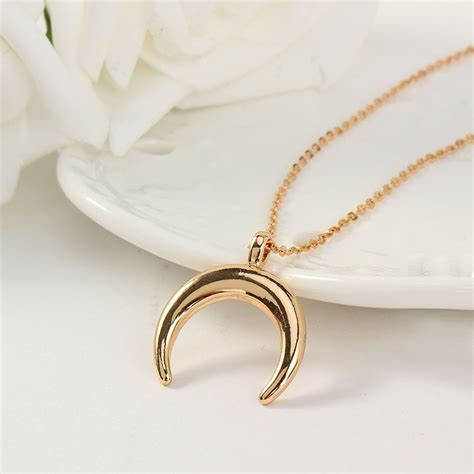 Crescent Moon Necklace Half Moon Pendant Necklace 18k Gold Fill Dainty