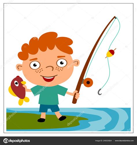 Cartoon Boy Fishing