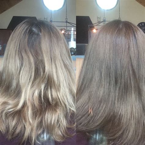 Before And After Wella Colour Gel Permanent Dye 7a672 Medium Smokey Ash