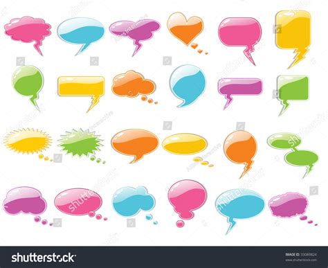 Collection Colorful Callout Shapes Stock Vector 33089824 Shutterstock