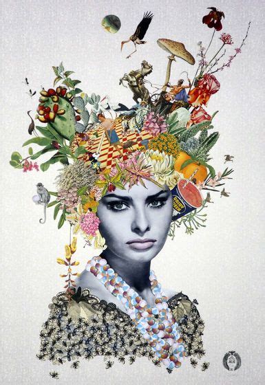 Art Du Collage Collage Art Projects Collage Portrait Flower Collage