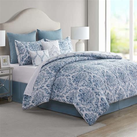 Danika 8 Piece Blue Comforter Set Queen At Home