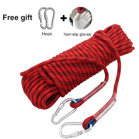 10m20m Outdoor Climbing Ropes With Hook Nylon Rope High Alititude