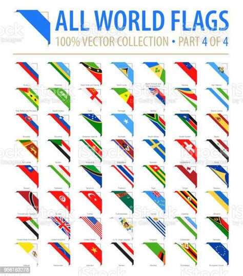 World Flags Vector Corner Flat Icons Part 4 Of 4 Stock Illustration