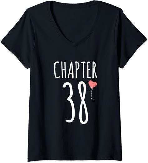 Womens 38th Birthday T Idea For Her Chapter 38 V Neck T Shirt Clothing Shoes