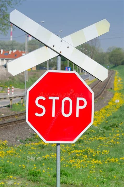 Railway Stop Sign Stock Photo Image 40047815