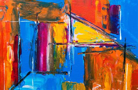 Green abstract original acrylic modern canvas painting 16 x 20 new. Free Images : modern art, painting, blue, orange, yellow ...
