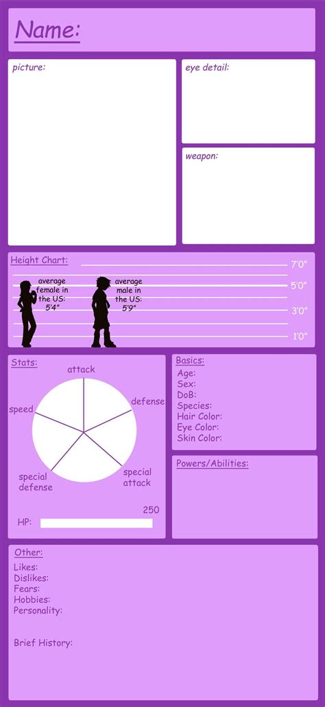 character profile template - Google Search | Character sheet template ...