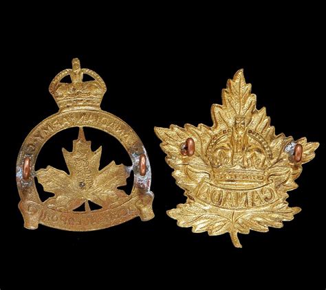 Royal Canadian Army Cadets Cap Badge And A Canadian Army Maple Leaf Cap