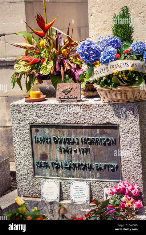 The Grave Of Rock Musician Jim Morrison In Père Lachaise Cemetery