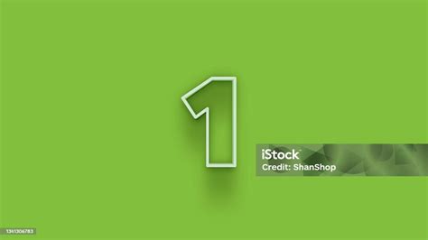 Green 3d Number 1 Isolated On Green Background Coupon 1 3d Numbers
