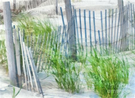 Watercolor Dune Fences At Cape Hatteras National Seashore Painting By