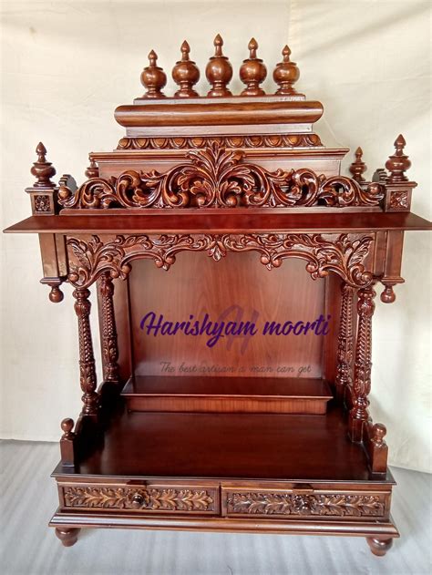 Wooden Carving Pooja Temple For Home Teak Wood Mandir Etsy Wooden