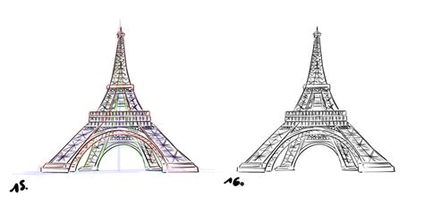 Le cadre complet mesure 10 x 8 ins. Tour Eiffel Dessin | Besttravels.org
