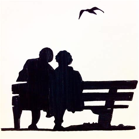 Elderly Couple Silhouette At Getdrawings Free Download